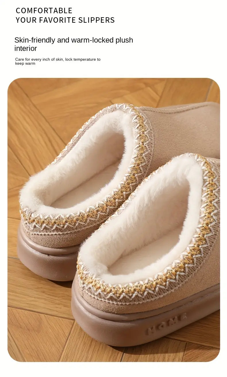 Winter Lace Fashion Cotton Slippers For Men And Women