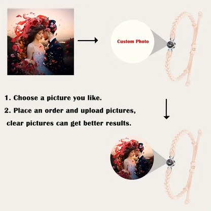 Customized color photo projection bracelet, a timeless photo gift for your girlfriend