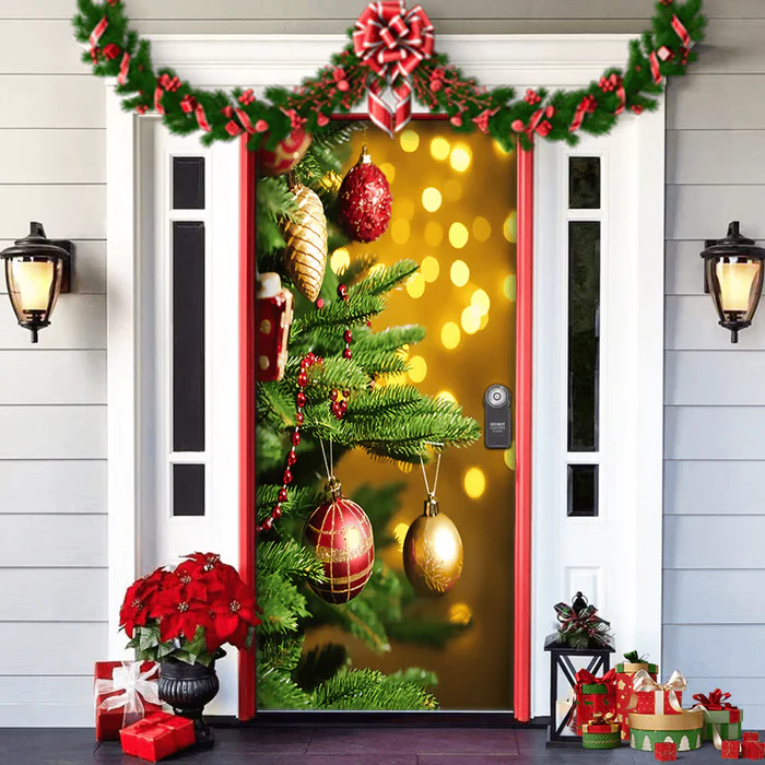 2024 Christmas Front Door Decoration+2 Set