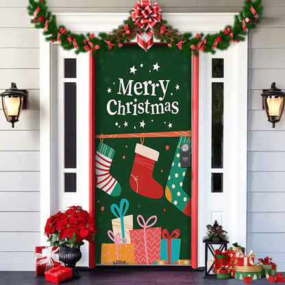 2024 Christmas Front Door Decoration+2 Set