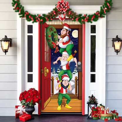 2024 Christmas Front Door Decoration+2 Set