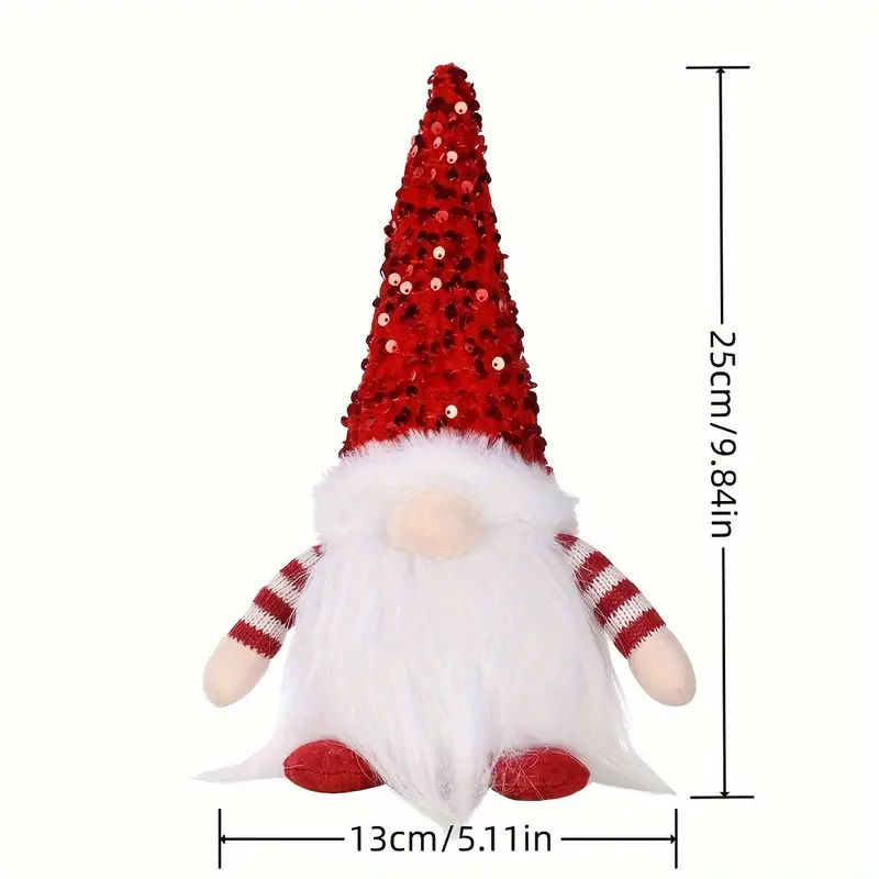 Leclstar 3-Pack LED Light-Up Faceless Rudolph Plush Gnomes