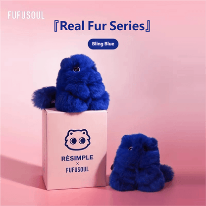 【ENTP】FUFUSOUL × RESIMPLE Co-branded Series-Real Fur Series -Bling Blue