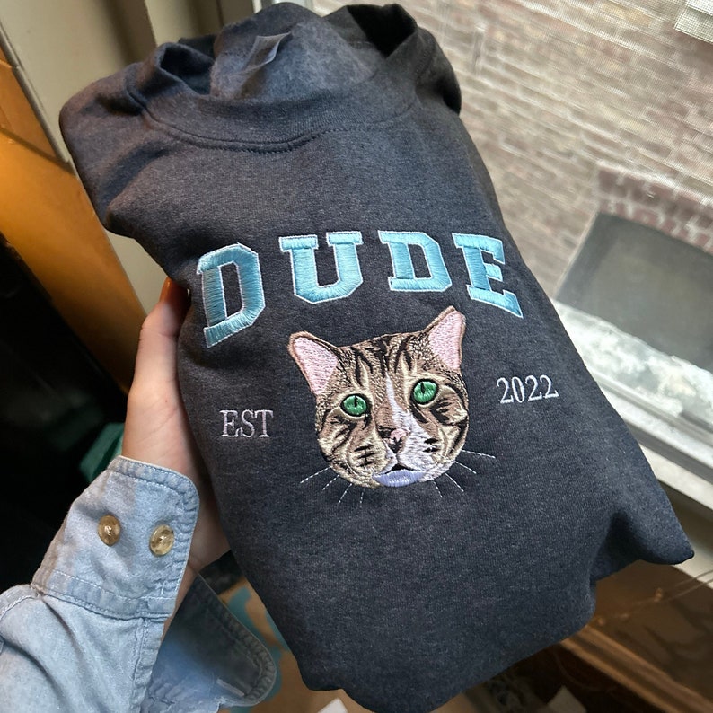 Custom Embroidered Pet From Your Photo Sweatshirt