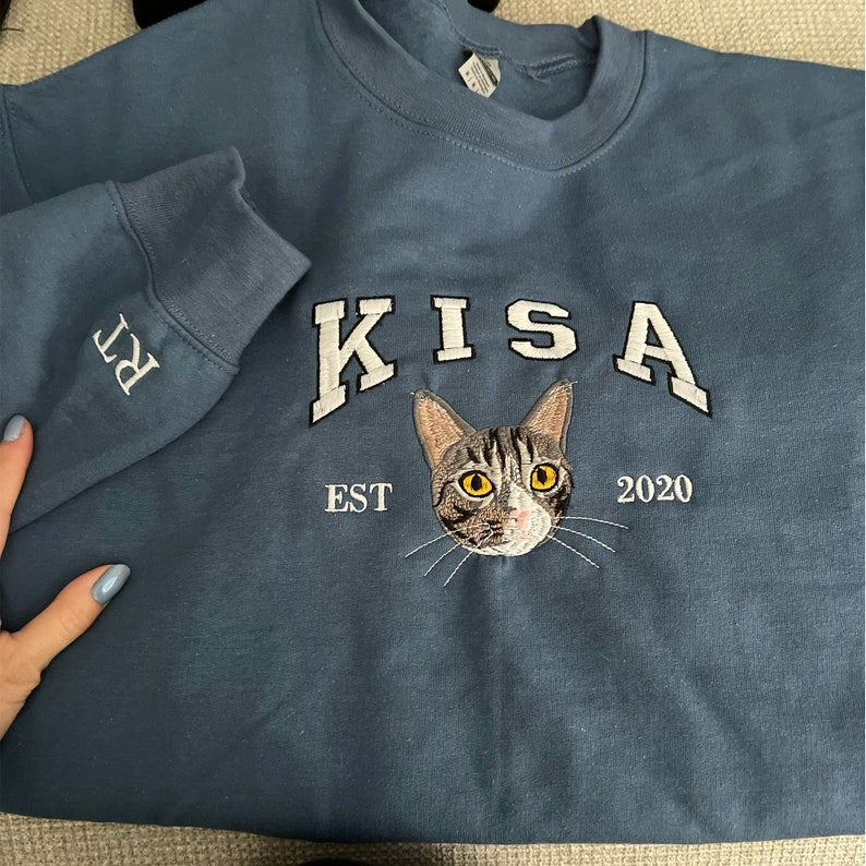 Custom Embroidered Pet From Your Photo Sweatshirt